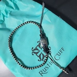 NWOT Rustic Cuff pull cord bracelet with gift pouch